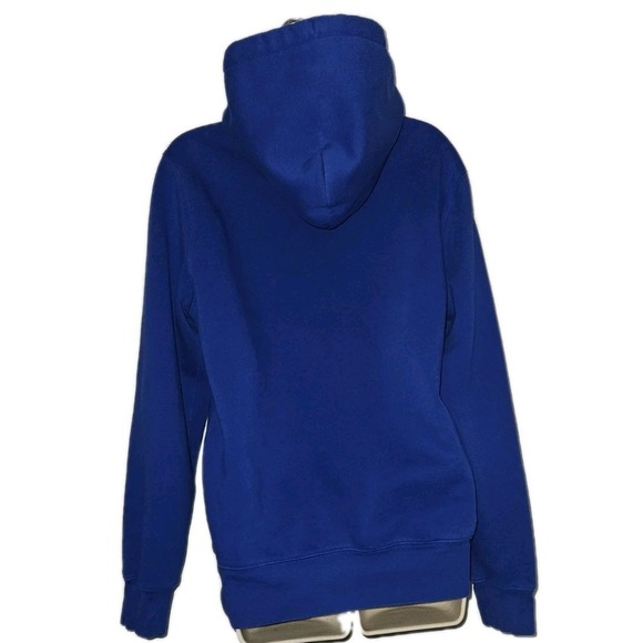 Polo Ralph Lauren Polo Bear Womens M Fleece Hoodie Sweatshirt Royal Blue Flaw - Picture 2 of 7